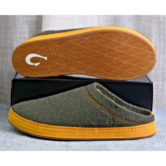 New! Size: 14 Men | Olukai Men’s Hamani Hulu Slip-On | Dusty Olive/Mustard main image 5
